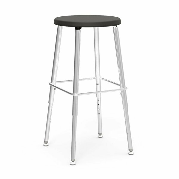 Virco 120 Series Adjustable Stool From 19" to 27" with Steel Glides - Black Seat 1201927SG